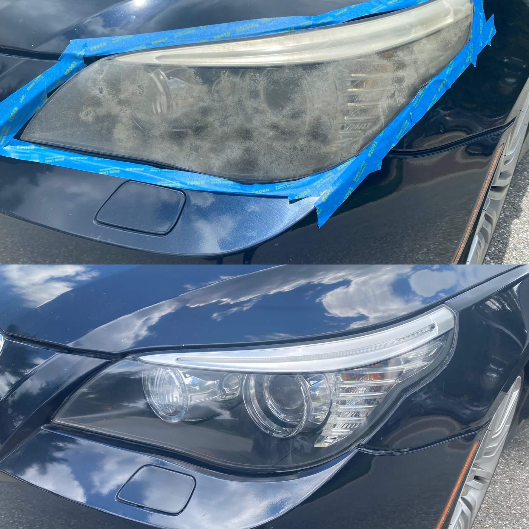 Headlight restoration before and after